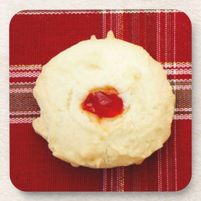 Dessous-de-verre Cookie de l'empreinte de Noël sur la carte (Devant)