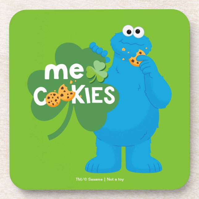 Dessous-de-verre Cookie Monster | Amour shamrock (Devant)