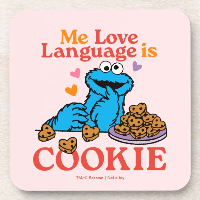 Dessous-de-verre Cookie Monster | Citation de la Saint Valentin (Devant)