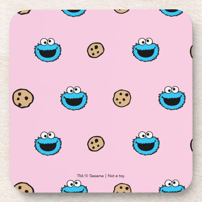 Dessous-de-verre Cookie Monster et Cookies Motif rose (Devant)