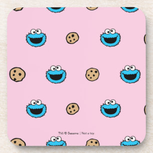 Dessous-de-verre Cookie Monster et motif rose Cookies