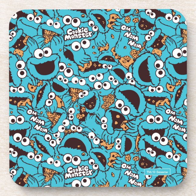 Dessous-de-verre Cookie Monster | Nom Nom Nom Nom Motif (Devant)