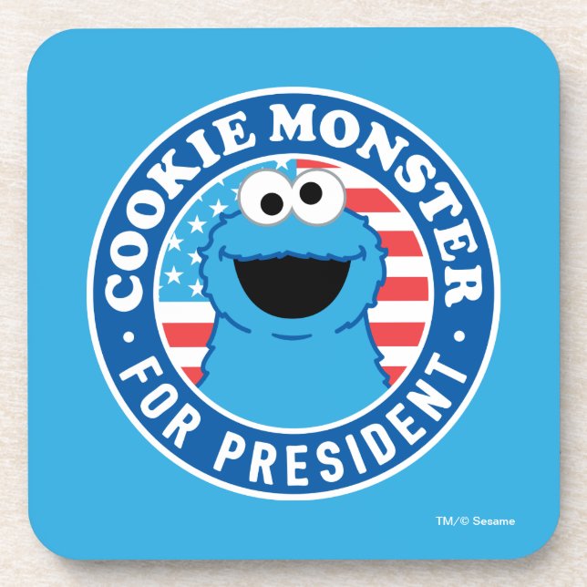 Dessous-de-verre Cookie Monster pour Président (Devant)