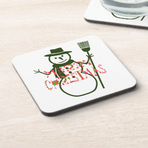 Dessous-de-verre Cool blanc Noël vert Snowman