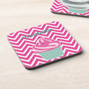 Dessous-de-verre Cool, Extraordinaire, Pink Cupcakes avec votre nom