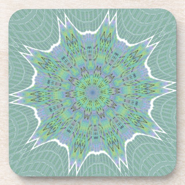 Dessous-de-verre Cool vert motif floral (Devant)