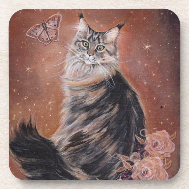 Dessous-de-verre Coon cat du Maine par Renee Lavoie (Devant)