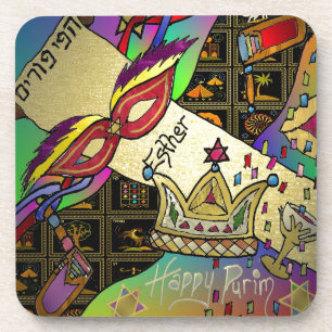 Dessous-de-verre Copie d'art de célébration de Judaica Purim Esther