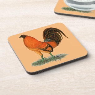 Dessous-de-verre Coq de combat Ginger Rouge