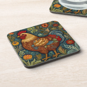 Dessous-de-verre Coq rétro chic poulet de campagne
