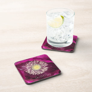 Dessous-de-verre Coquelicot Oriental Fleur Rose Foncé