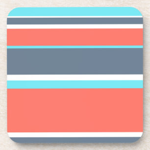 Dessous-de-verre Corail vivant, bandes bleues et grises