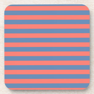 Dessous-de-verre Corail vivant et bleu Pacifique Lignes horizontale