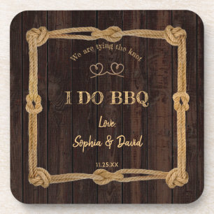 Dessous-de-verre Corde Rustique Nous Nous Marions J'ACCEPTE LES BBQ