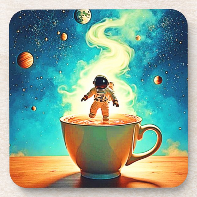 Dessous-de-verre Cosmic Brew: Astronaut's Coffee Dream (Devant)