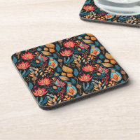 Cosy Automne Floral Print Digital Folk Art