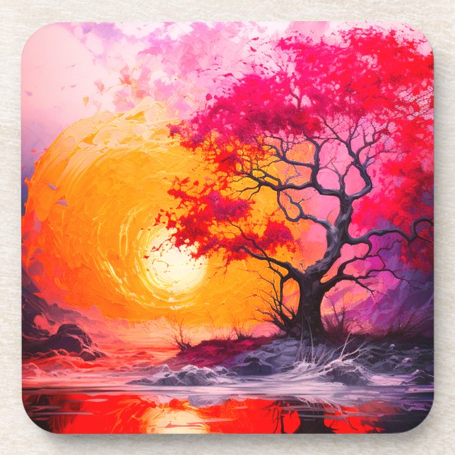 Dessous-de-verre Coucher de soleil Ai (Devant)