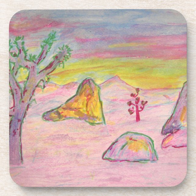 Dessous-de-verre Coucher de soleil de Joshua Tree (Devant)