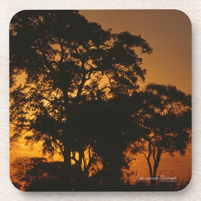 Dessous-de-verre Coucher de soleil de Savannah (Devant)