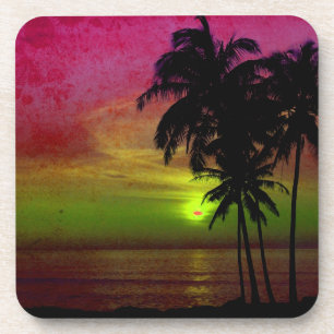 Dessous-de-verre Coucher de soleil hula PixDezines