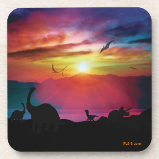 Dessous-de-verre Coucher du soleil de dinosaure