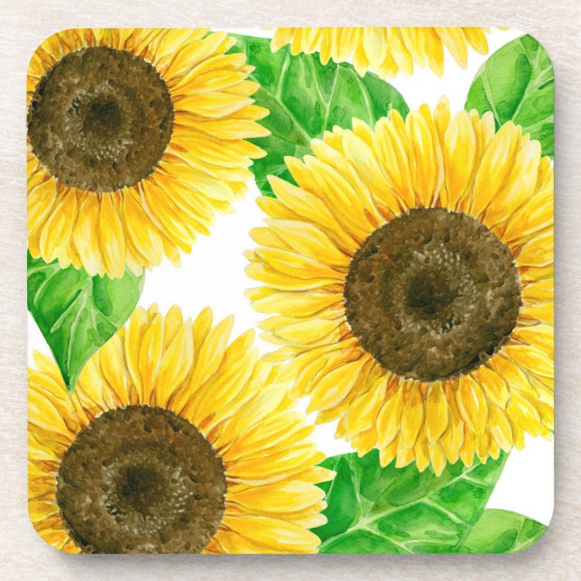 Dessous-de-verre Couleur d'eau des fleurs de soleil (Devant)