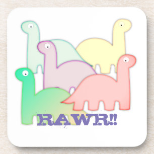 Dessous-de-verre Couleur Pastel Dinosaures Cute