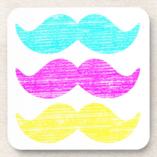 Dessous-de-verre Couleurs CMY Moustaches (style typographie à carac