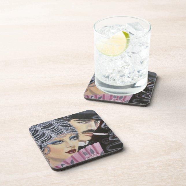 Dessous-de-verre Couple Art déco (Côté Droit)