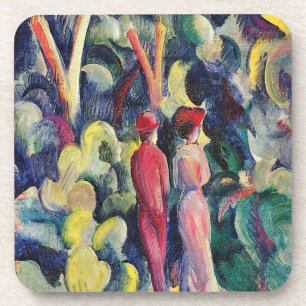 Dessous-de-verre Couple sur le chemin forestier par August Macke