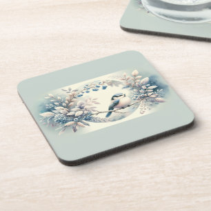 Dessous-de-verre Couronne de baies de merlebleu d'hiver