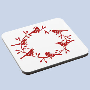 Dessous-de-verre Couronne d'oiseaux Scandi moderne