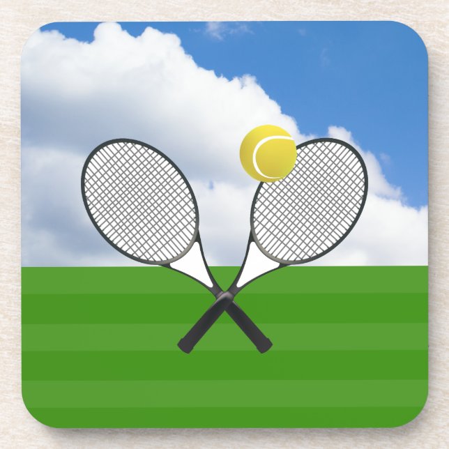Dessous-de-verre court de tennis et RACKETS DE TENNIS (Devant)