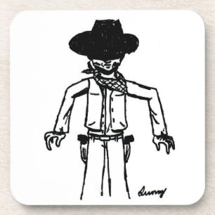 Dessous de verre Cowboy Sketch - Ensemble de 6