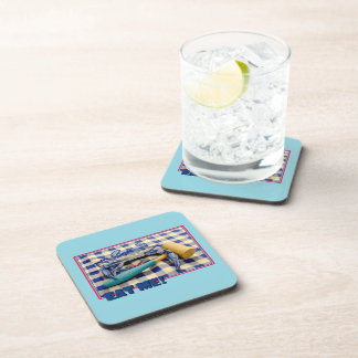 Dessous-de-verre Crabe bleu avec maillot en vichy nappe Mangez-moi