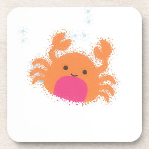 Dessous-de-verre Crabe caricaturale orange