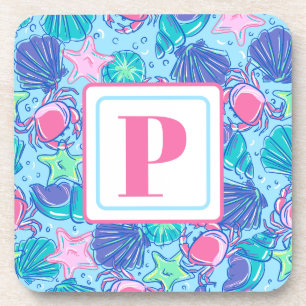 Dessous-de-verre Crabe coquille de la plage de Preppy Monogram