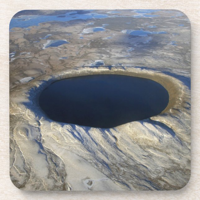 Dessous-de-verre Cratère aérienne Pingualuit, Québec, Canada. (Devant)