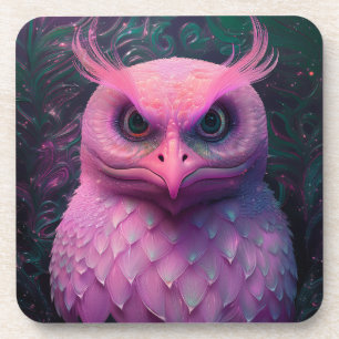 Dessous-de-verre Créature hybride Murloc/Chouette rose
