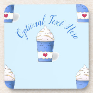 Dessous-de-verre Crème en latte et écaillée (bleu)