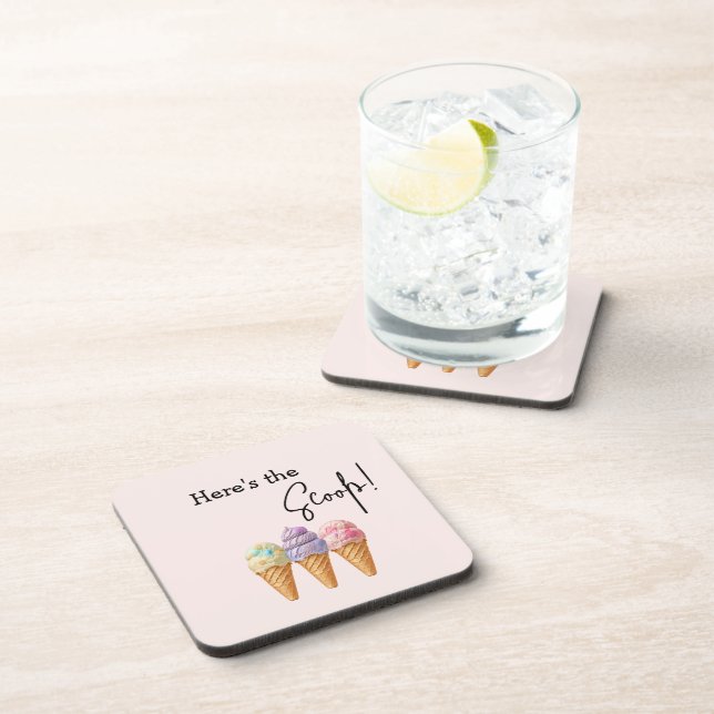 Dessous-de-verre Crème glacée douce été ici Baby shower Scoop (Côté Droit)