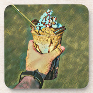 Dessous-de-verre crème glacée froide cool