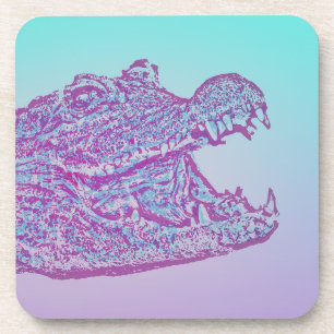 Dessous-de-verre Crocodile bleu et violet Imprimer