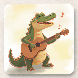 Dessous-de-verre Crocodile Rockeur avec Guitare – Animal de Dessin