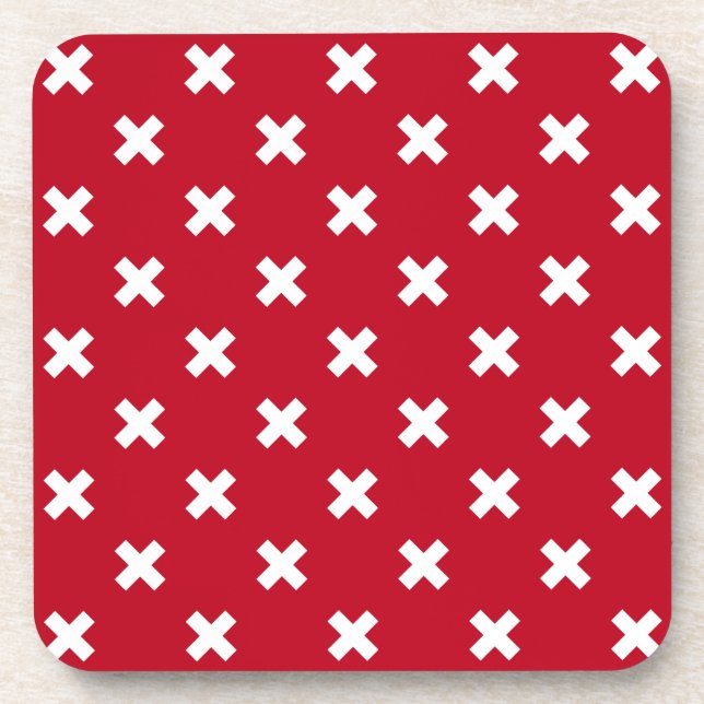Dessous-de-verre Croix blanche sur le rouge (Devant)