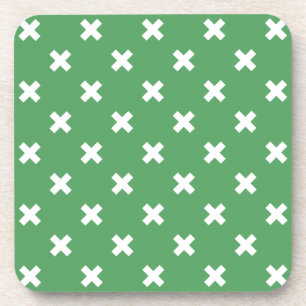 Dessous-de-verre Croix blanche sur le vert