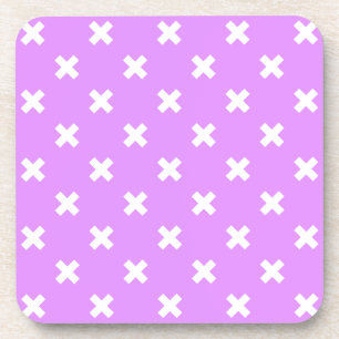 Dessous-de-verre Croix blanches sur lilas