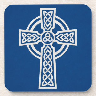 Dessous-de-verre Croix celtique bleue