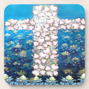 Dessous-de-verre Croix florale