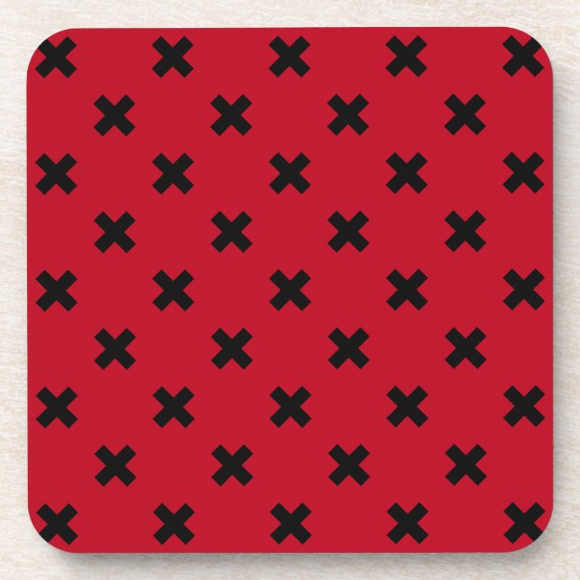 Dessous-de-verre Croix noire sur le rouge (Devant)